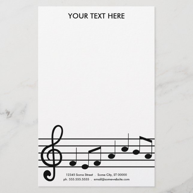 treble clef stationery (Front)