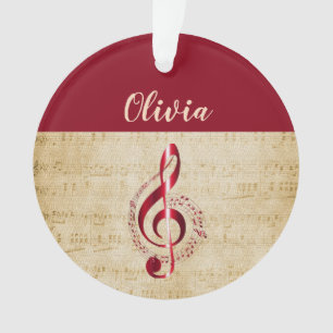 Treble Clef Vintage Music Ornament