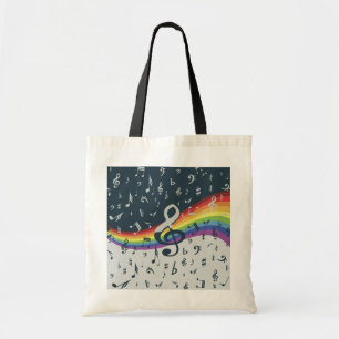 Treble Clef Wave Rainbow Colours Tote Bag