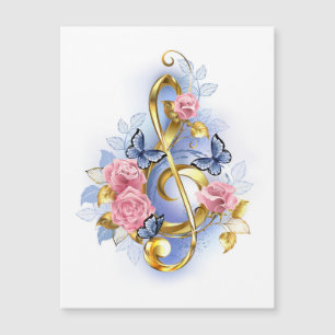Treble clef with Pink Roses