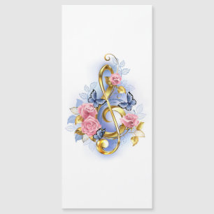 Treble clef with Pink Roses