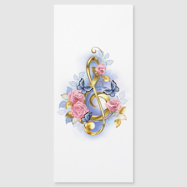 Treble clef with Pink Roses (Front)