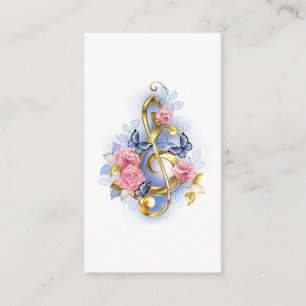 Treble clef with Pink Roses Advice Card