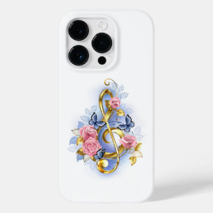 Treble clef with Pink Roses Case-Mate iPhone 14 Pro Case