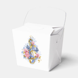 Treble clef with Pink Roses Favor Box