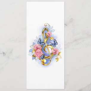 Treble clef with Pink Roses Menu