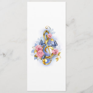 Treble clef with Pink Roses Program