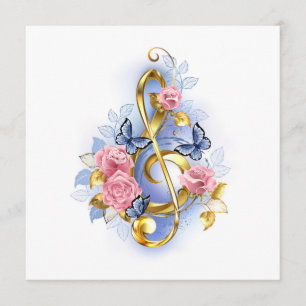 Treble clef with Pink Roses Program