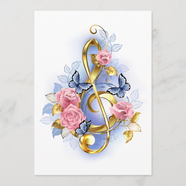 Treble clef with Pink Roses Program (Front)
