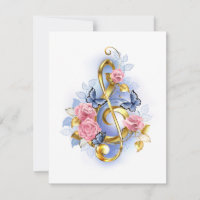 Treble clef with Pink Roses