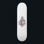 Treble clef with Pink Roses Skateboard<br><div class="desc">Gold,  jewellery,  treble clef decorated with delicate,  artistically painted pink roses with fluttering blue butterflies.</div>