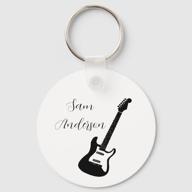 treble clefs with musician full name personalized  keychain (Front)