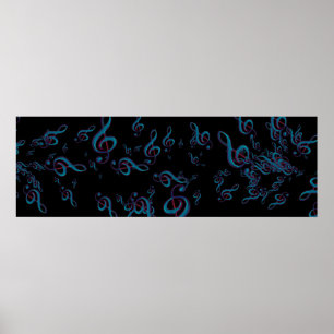 treble g clefs in the dark poster