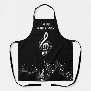 Treble in the kitchen apron