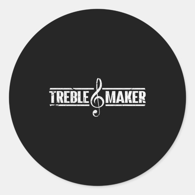 Treble Maker Funny Keyboard Anist Musician Ano Mus Classic Round Sticker (Front)