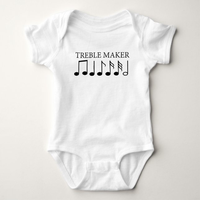 Treble Maker Funny Music Baby Bodysuit (Front)