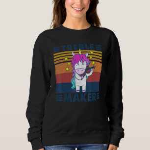 Treble Maker Vintage  Unicorn Plays The Violin Sweatshirt