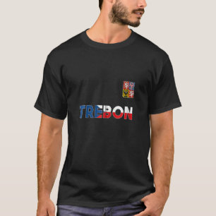 Trebon Czech Republic Heart Flag Lion Coat Of Arm T-Shirt