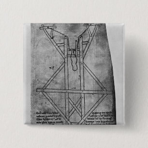 Trebuchet, machine to throw arrows 2 inch square button
