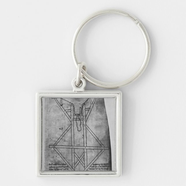 Trebuchet, machine to throw arrows keychain (Front)