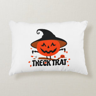 Treck Trat Pumpkin Smiling Accent Pillow