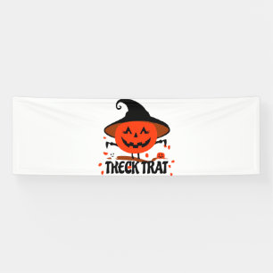 Treck Trat Pumpkin Smiling Banner