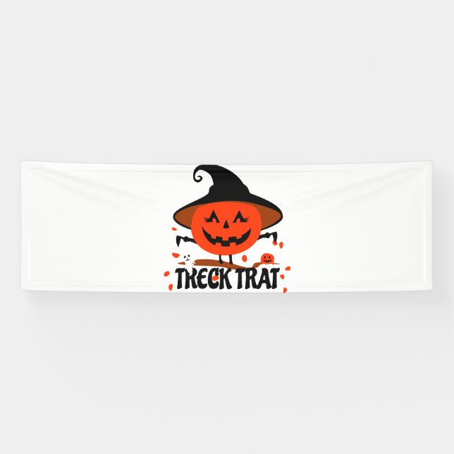 Treck Trat Pumpkin Smiling Banner (Horizontal)