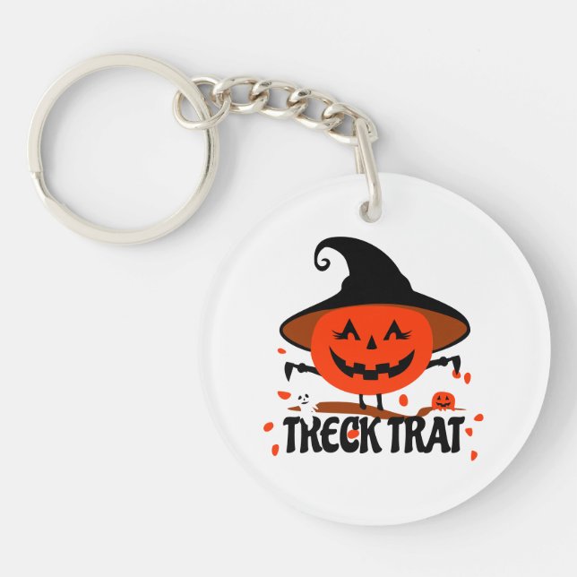 Treck Trat Pumpkin Smiling Keychain (Front)
