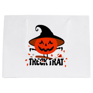 Treck Trat Pumpkin Smiling Large Gift Bag