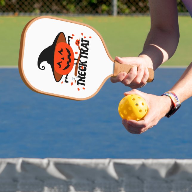 Treck Trat Pumpkin Smiling Pickleball Paddle (Insitu)