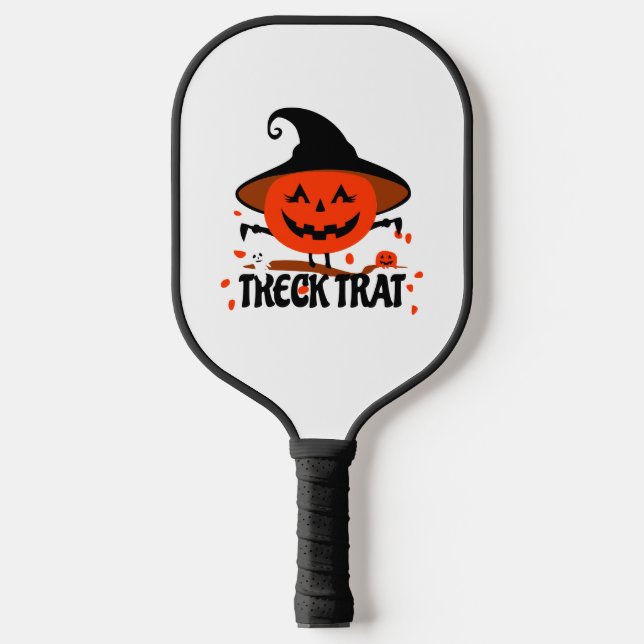 Treck Trat Pumpkin Smiling Pickleball Paddle (Front)
