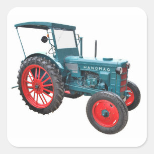 trecker classic car square sticker