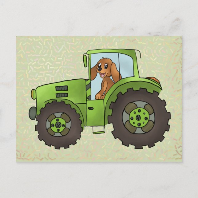Trecker mit Hund Postcard (Front)