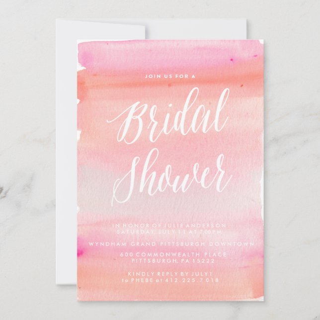 TREDNY WATERCOLOR BRIDAL SHOWER invitation (Front)