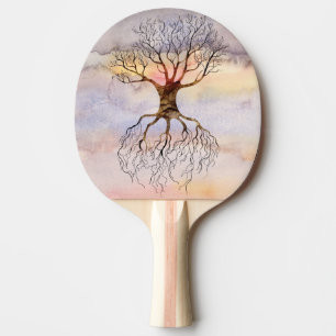 Tree Against The Sky Ping Pong Paddle