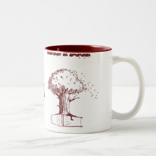 Tree and a book Two-Tone coffee mug