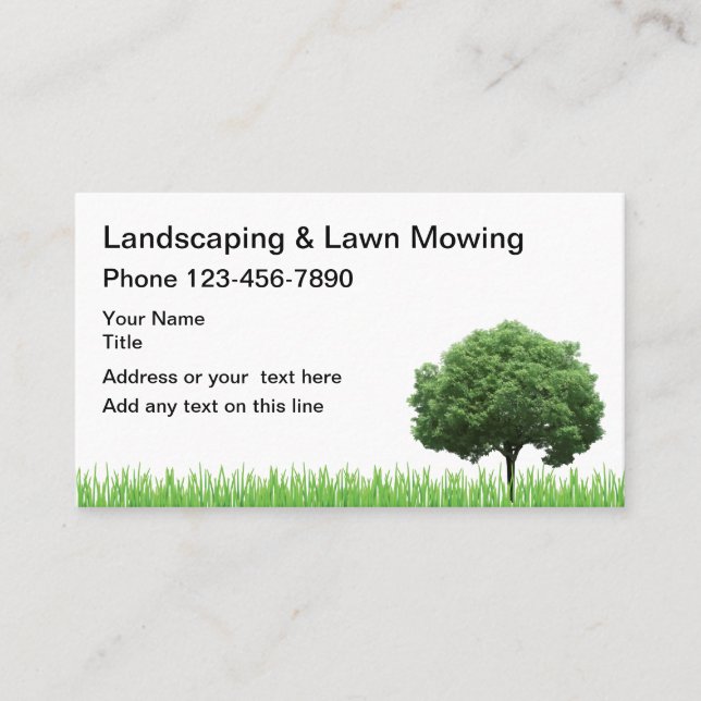 Tree And Grass Landscaping Business Card (Front)
