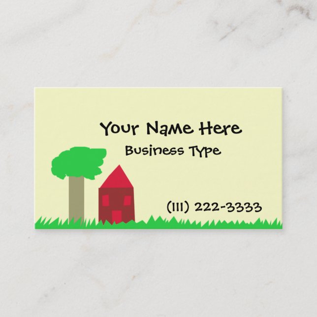Tree and House Business Card (Front)