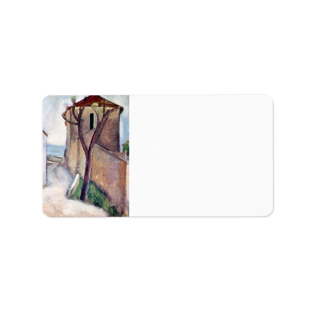 Tree and House by Amedeo Modigliani Label (Front)
