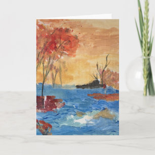 "Tree and Lake in Yellow"   Invitation