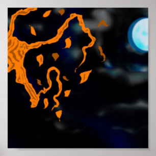 Tree and Moon Poster