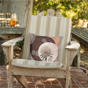 Tree and plants minimalist art outdoor pillow