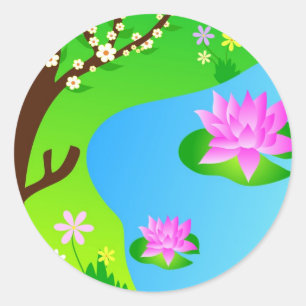 Tree and pond - Sticker