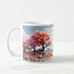 Tree, And River In Fantasy World Coffee Mug
