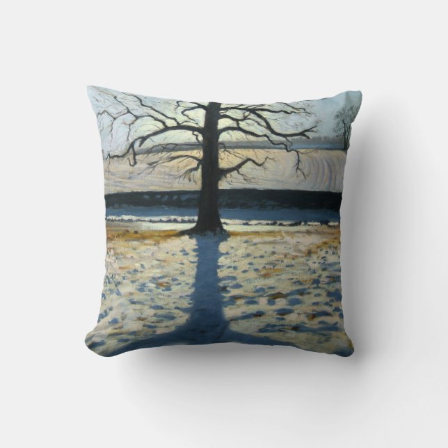 Tree and Shadow Calke Abbey Derbyshire Throw Pillow (Front)