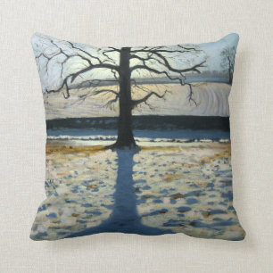 Tree and Shadow Calke Abbey Derbyshire Throw Pillow