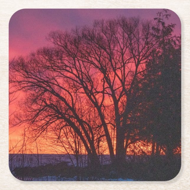 Tree and Sunset Coaster (Front)