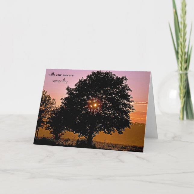 Tree and Sunset sympathy Card (Front)