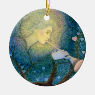 Tree Angel Musical Hearts Love Christmas Ornamnet Ceramic Ornament
