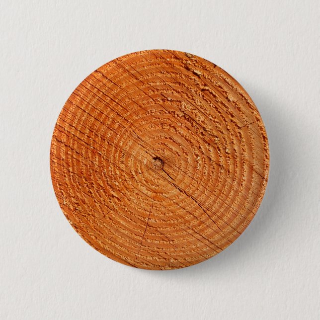 Tree annual rings close up 2 inch round button (Front)